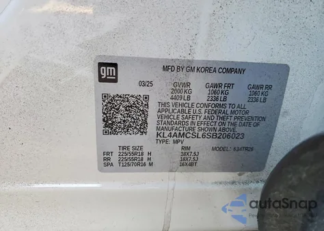 2025 Buick Encore Gx Preferred из США, поврежденный, VIN KL4AMCSL6SB206023